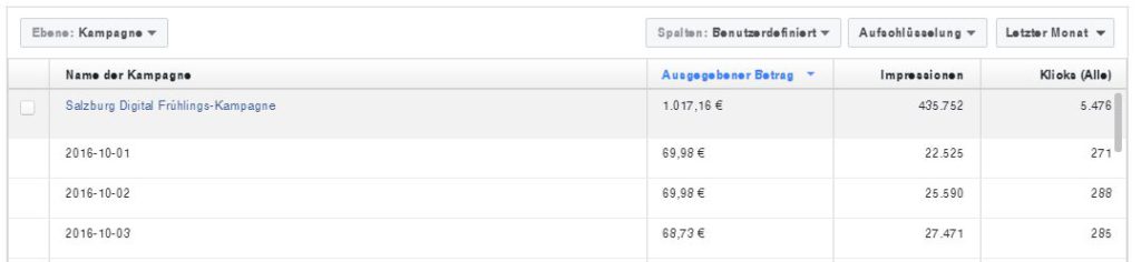 Export in Facebook