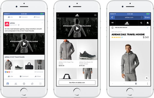 Adidas als Betatester im Einsatz für Facebook "Sammlung"