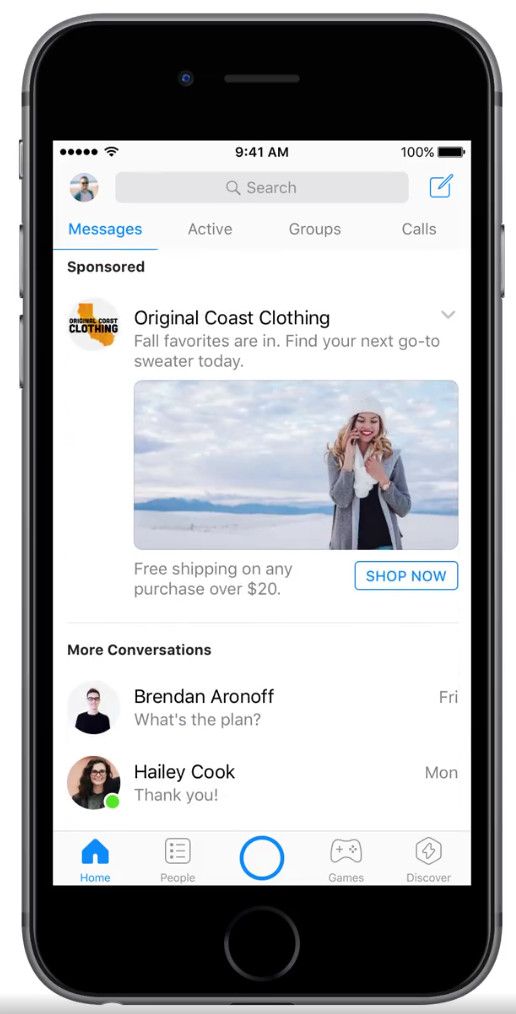Messenger Ads (Quelle: Facebook)